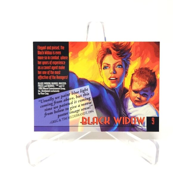 1994 Marvel Masterpieces #9 BLACK WIDOW Hildebrandt Brothers Fleer (a84) - Picture 2 of 2